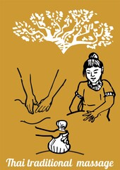 Thai traditional  massage wisdom from ancient time.
