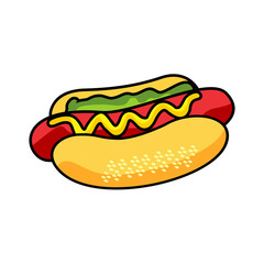 hot dog with mustard