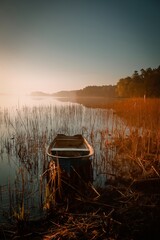 Mazurski krajobraz. Boat on the lake © FP Foto
