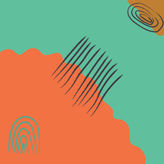 Boho style figures of balance, liquidity, plants. Design for cover, wallpapers, postcards, decor.