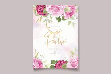 hand drawn floral roses card design