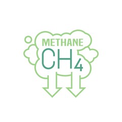 Methane emissions. SIgn, icon, pictogram, symbol. Vector illustration