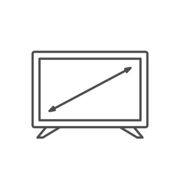 tv screen size measurement icon clip art preview