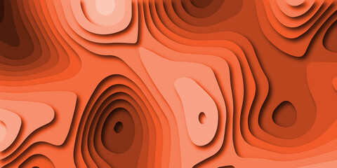 Luxury orange abstract papercut background with 3d geometry circles. Orange paper cut banner with 3D slime abstract background.