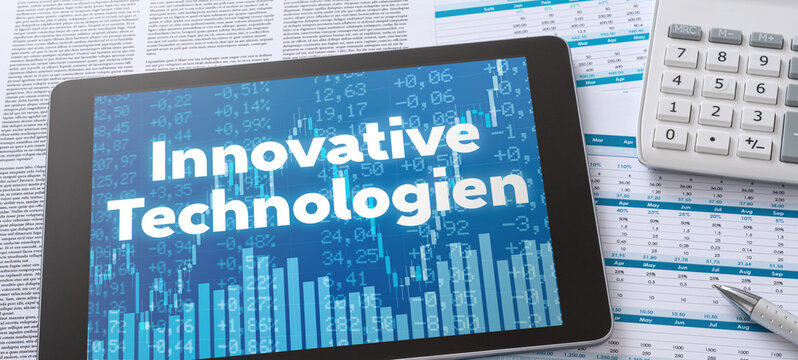 A tablet with financial documents - Innovative Technolgy in german - Innovative Technologien