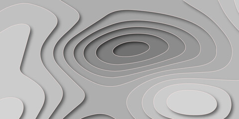 White abstract background in 3d paper style. Multi layered paper art waves background. Metal plates concept. 3D origami style design.