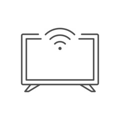 Wi Fi TV line outline icon