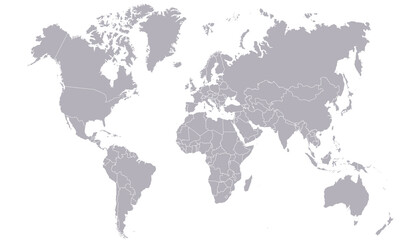 World map. Color vector modern.	
