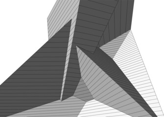 Modern architecture 3d illustration 