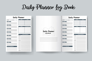 Daily planner  log book template design vector