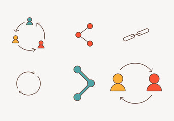 Set of sharing link for social media marketing