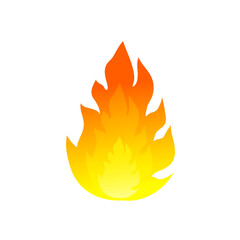 Bright colorful bonfire on a white background. Vector illustration