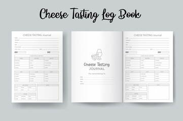 Cheese Tasting Log Book Template Design Vector