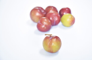 Thai plum taste sweet and sour arranging on white background