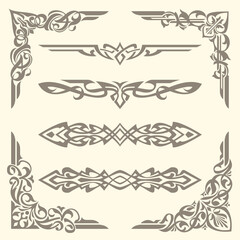 frame elements and page decoration pattern Thai art style