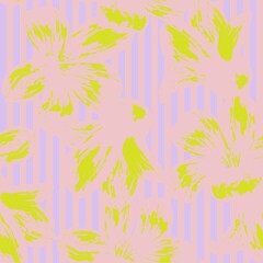 Floral Striped Seamless Pattern Design