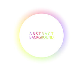 White circle frames with neon light. Abstract background with copy space. Vector illustration