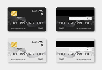 Black and white credit card vector mockup design. Vector EPS 10