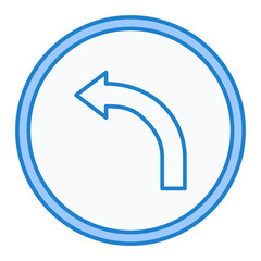 Curved Left Icon Design