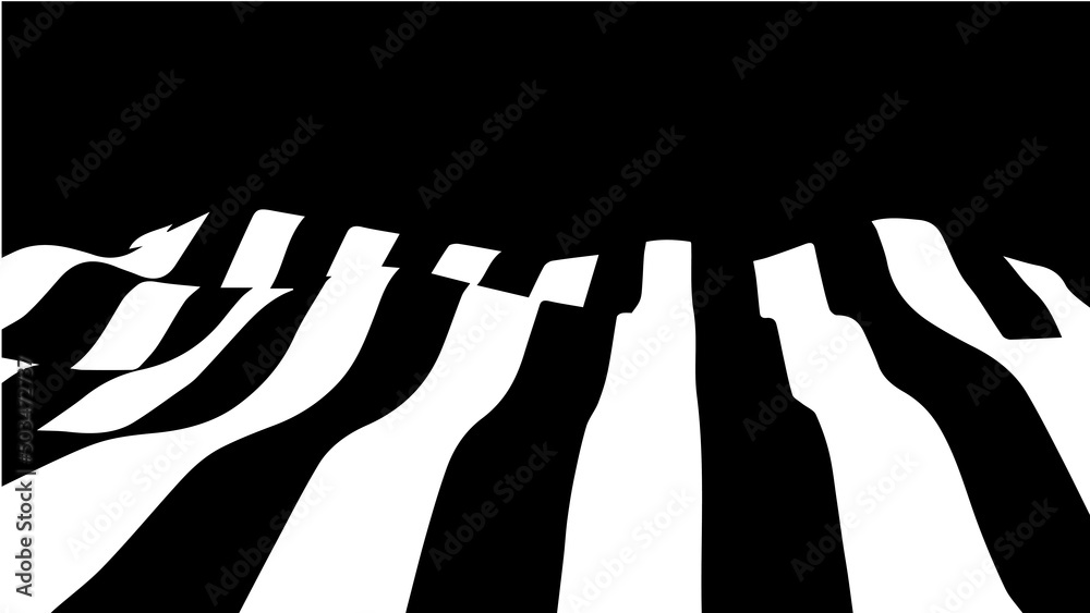 Poster black and white abstract wave. optical illusion. twisted vector illustration.