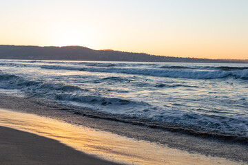 Sunset on the ocean with gentle colors