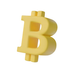 Bitcoin sign 3d realistic vector