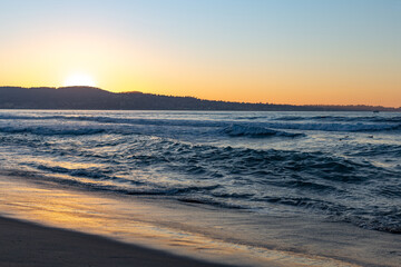 Fototapeta na wymiar Sunset on the ocean with gentle colors