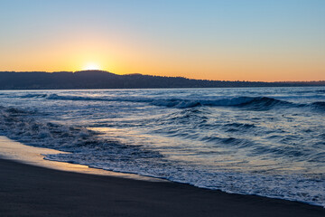 Sunset on the ocean with gentle colors