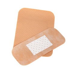 Brown elastic plaster sticky isolated on the white background