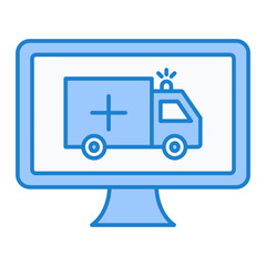 Online Ambulance Icon Design