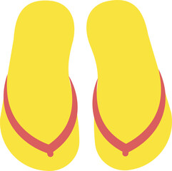 Summer beach Accessories. Vector flip flops for vacation and travel. Casual style. Simple isolated illustration.