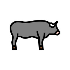 bull farm animal color icon vector. bull farm animal sign. isolated symbol illustration