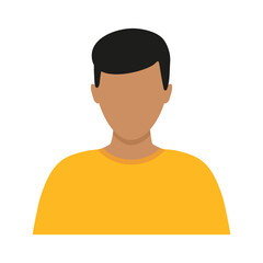 Man avatar character. Male African portrait. Flat design. Vector isolated on white.