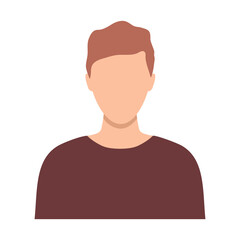 Man avatar character. Male portrait. Flat design. Vector isolated on white.