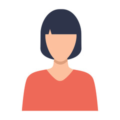 Woman avatar character. Female portrait. Flat design. Vector isolated on white.