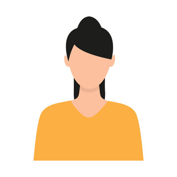 Woman avatar character. Female portrait. Flat design. Vector isolated on white.