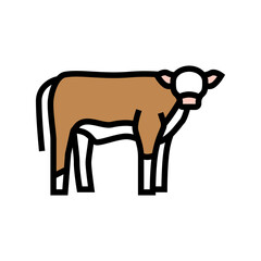 calf domestic animal color icon vector. calf domestic animal sign. isolated symbol illustration