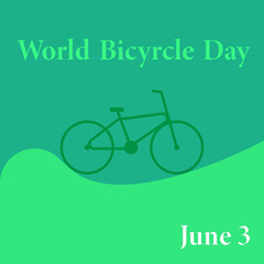 world bicycle day vector on green background