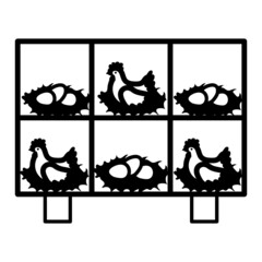 Parent Stock Layer Breeder vector icon design, Poultry farming symbol, Meat or Eggs Production Sign, Protein and farmyard equipment stock illustration, chicken coop nesting boxes Concept