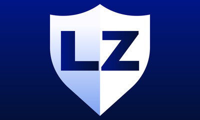 LZ shield logo design vector template | monogram logo | abstract logo | wordmark logo | lettermark logo | business logo | brand logo | flat logo. - obrazy, fototapety, plakaty