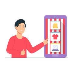 Modern flat design concept of Online Shopping