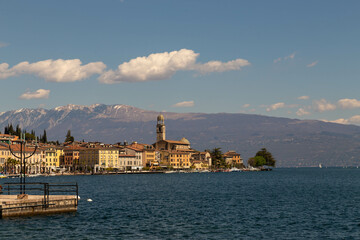 Fototapeta na wymiar Salo', Lago di Garda, Italy - March 11, 2022: Salo' small town on Lake Garda in summer, Italy