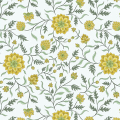 Green Chintz Floral Pattern