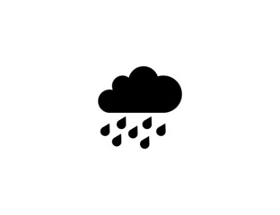 Cloud with Rain isolated realistic vector icon. Rainy weather. Cloud and rain illustration icon