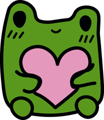 frog on a white background cute small