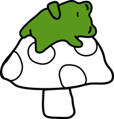 frog on a white background cute small