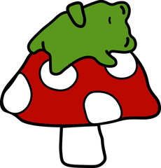 frog on a white background cute small