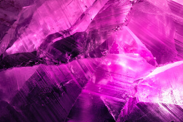 Amethyst raw unpolished macro detail gemstone texture close-up pink and purple crystal