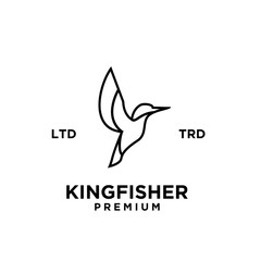 simple kingfisher line logo vector design isolated white background