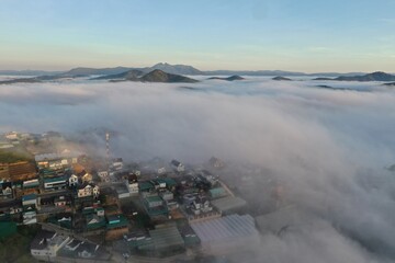 view of the city of fog